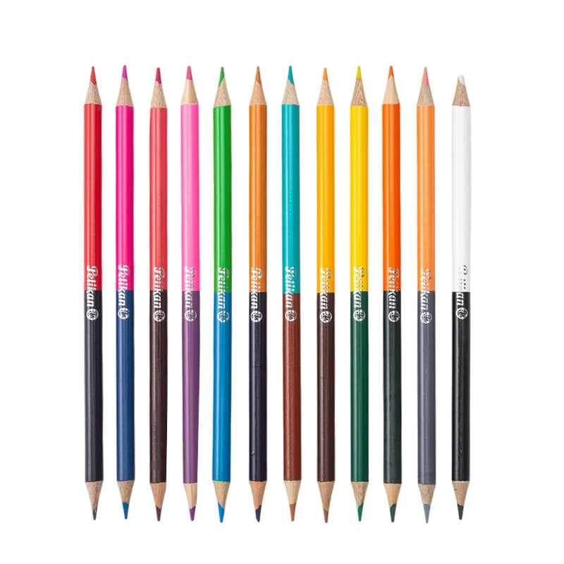 Crayons à Double tête de 24 couleurs pour enfants, dessin professionnel, croquis et Art Pastel