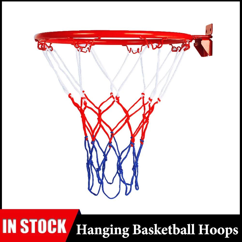 Filet de panier de Basket-Ball mural de 32cm, jante métallique suspendue, jante murale avec vis, Sport d'intérieur et d'extérieur