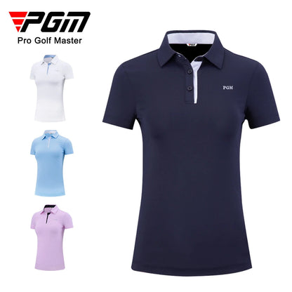 PGM – t-shirt de Golf à manches courtes pour femmes, vêtements de sport minces, respirants à séchage rapide, vêtements de Tennis, S-XL