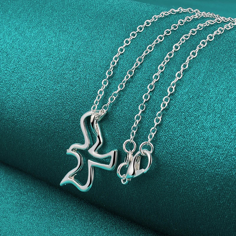 925 Silver Pigeon Pendant Necklace