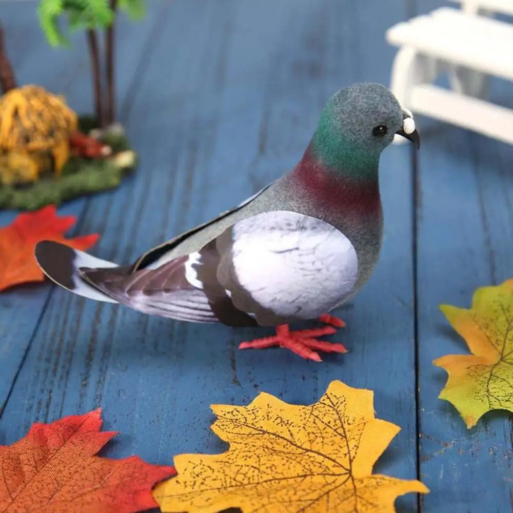 Enchanted Decoration: Bring Nature Home with Grey Artificial Pigeons!