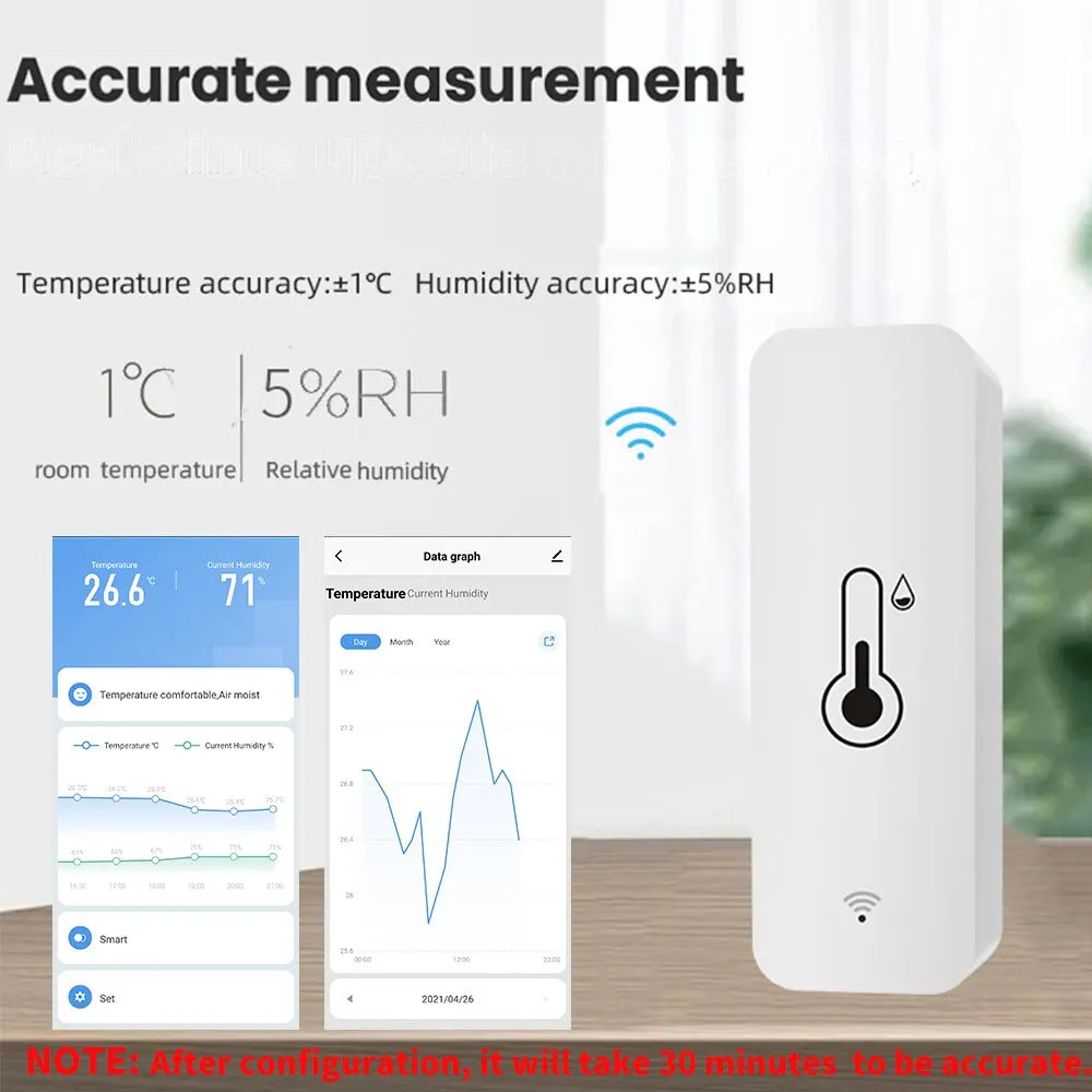 Tuya – capteur de température et d'humidité WiFi, moniteur à distance Smart Life pour maison intelligente, fonctionne avec Alexa Google Assistant