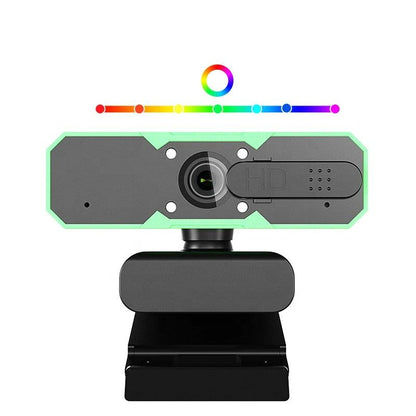 Webcam de jeu avec lumière LED rvb, 1080p, 60fps avec Microphone, 7 couleurs changeantes - Loufdingue.com - Webcam de jeu avec lumière LED rvb, 1080p, 60fps avec Microphone, 7 couleurs changeantes - Loufdingue.com -  -  